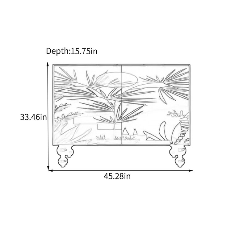 Armoire de rangement en noyer avec deux portes