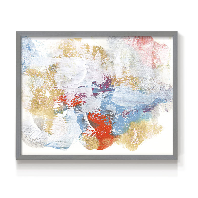 Coucher de soleil blanc délavé II - reproduction encadrée - réarmable, Gris, H 22 po x l 28 po