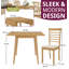Ahwahnee 4 - Person Drop Leaf Rubberwood Solid Wood Dining Set-70404226-70404225