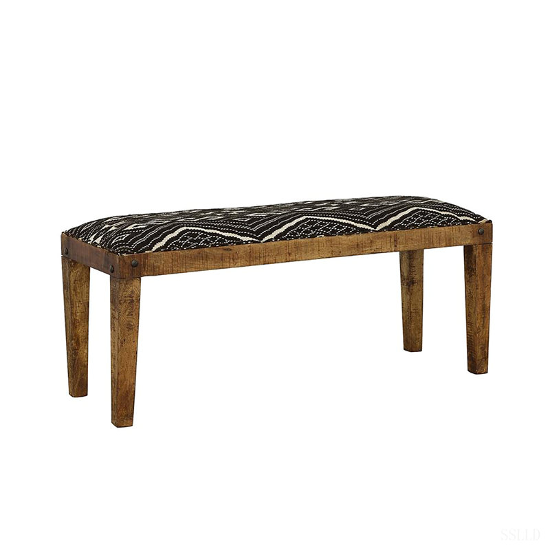 Banc rembourré noir et blanc