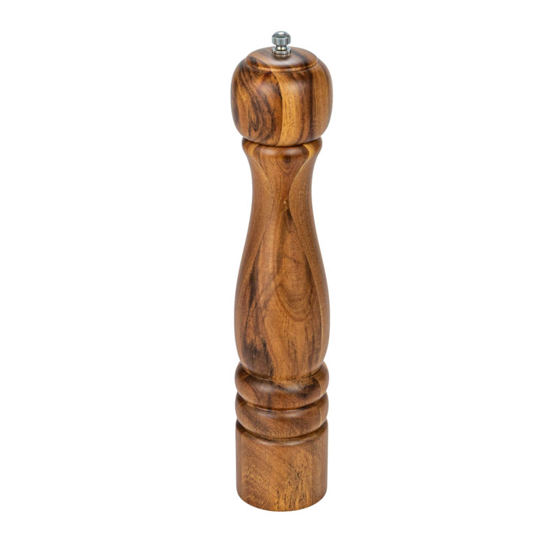 Natural Acacia Wood Salt and Pepper Mill with Metal Grinder