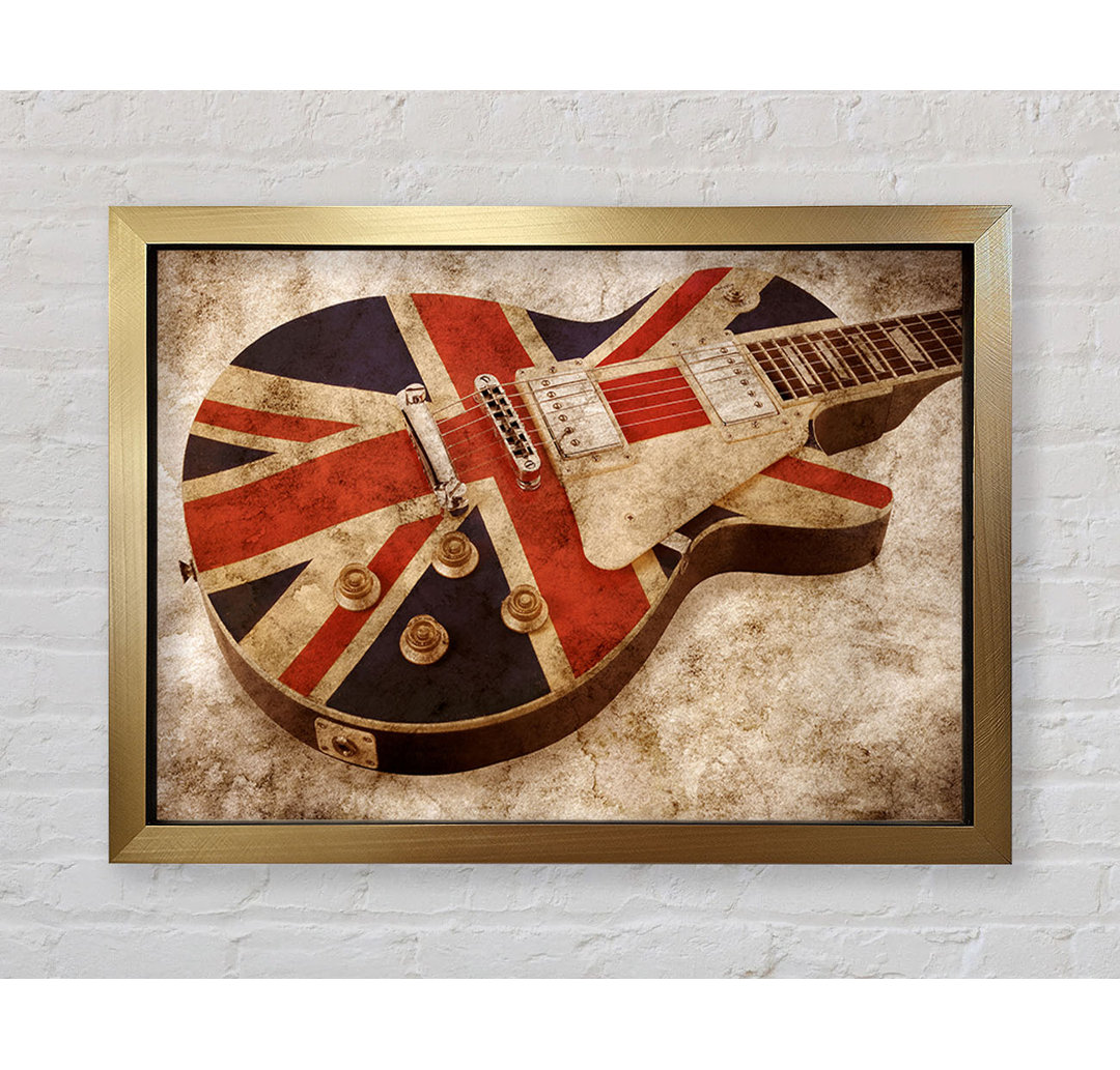 Britische Retro-Gitarre 2 - Einzelne Bilderrahmen Kunstdrucke