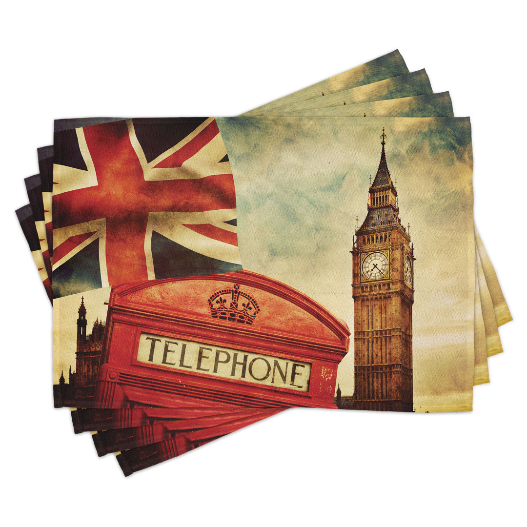 Platzdeckchen 4er Set, Big Ben England London, Multicolor