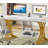63 Inch Modern Executive Desk With Faux Marble Top And Stylish Gold X-Legs, Ideal For Home Office And Professional Workspaces