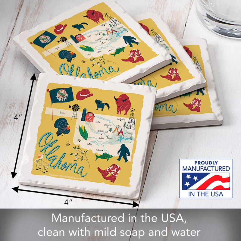 Ensemble de sous-verres Oklahoma Home 4 pièces
