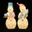 Décoration de Noël bonhomme de neige en tissu pré-illuminé sur le thème des bonbons (2 pièces)