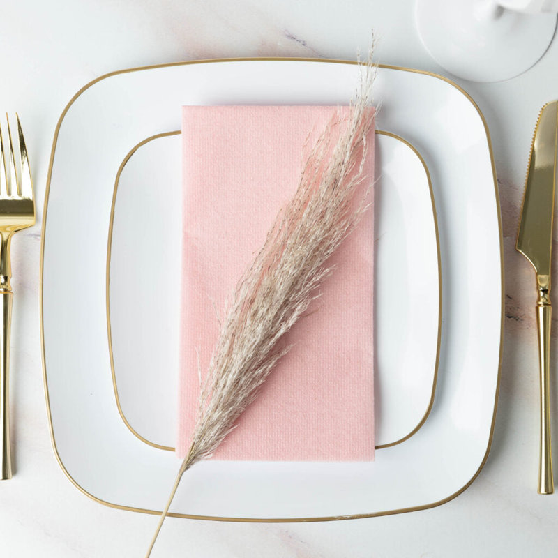 Serviettes essuie-mains jetables écologiques en tissu rose, 160