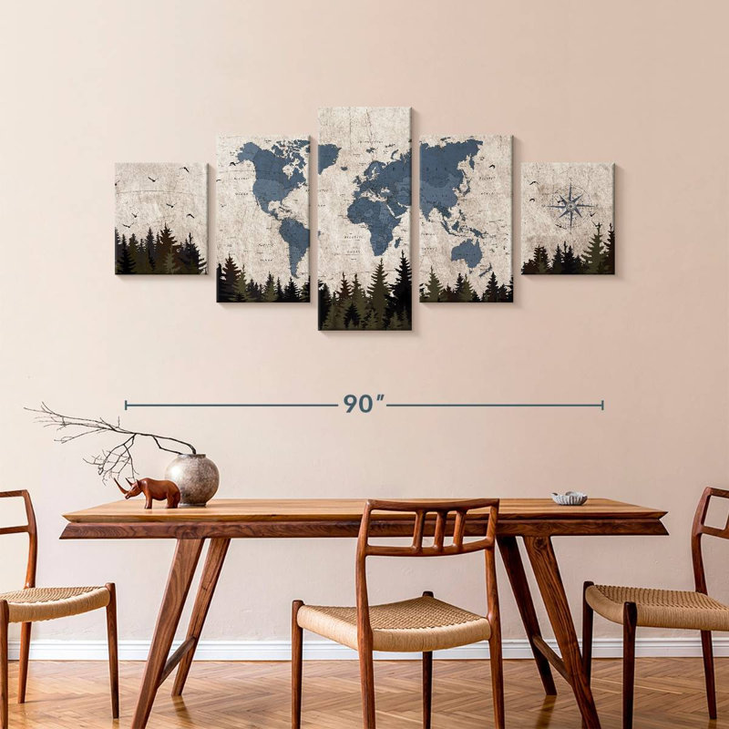 Géographie, carte du monde VII, H 42 po x l 92 po