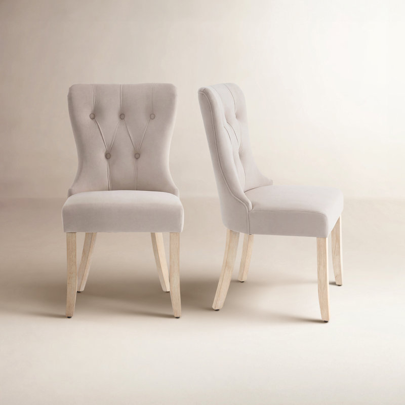 Chaise rembourrée Robbie Dutton, Mélange de polyester beige