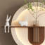 Art mural en grès à 3 disques à DEL réglable avec verdure simulée, sculpture 3D avec vase en verre et statue de lapin, bandes lumineuses télécommandées pour le salon, la chambre à coucher et le couloir