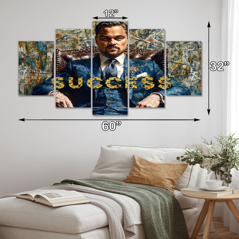 Ensemble de salon Blue Dollars Dicaprio Sucess Motivation - loup de Wall Street