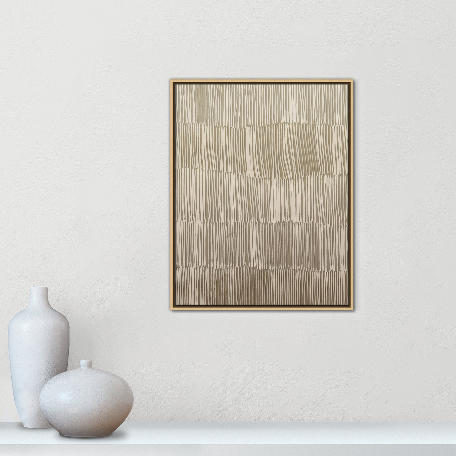 Linear Calm I Print by , 29.5" H x 23.5" W, Natural Floater