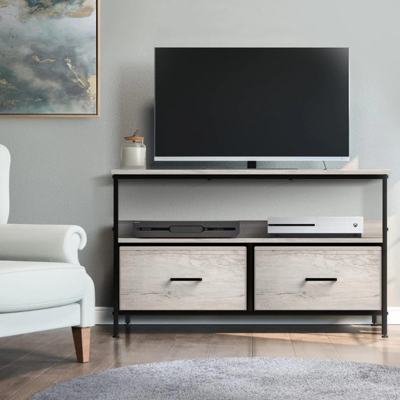 Commode télé avec 2 tiroirs Sorbus, gris