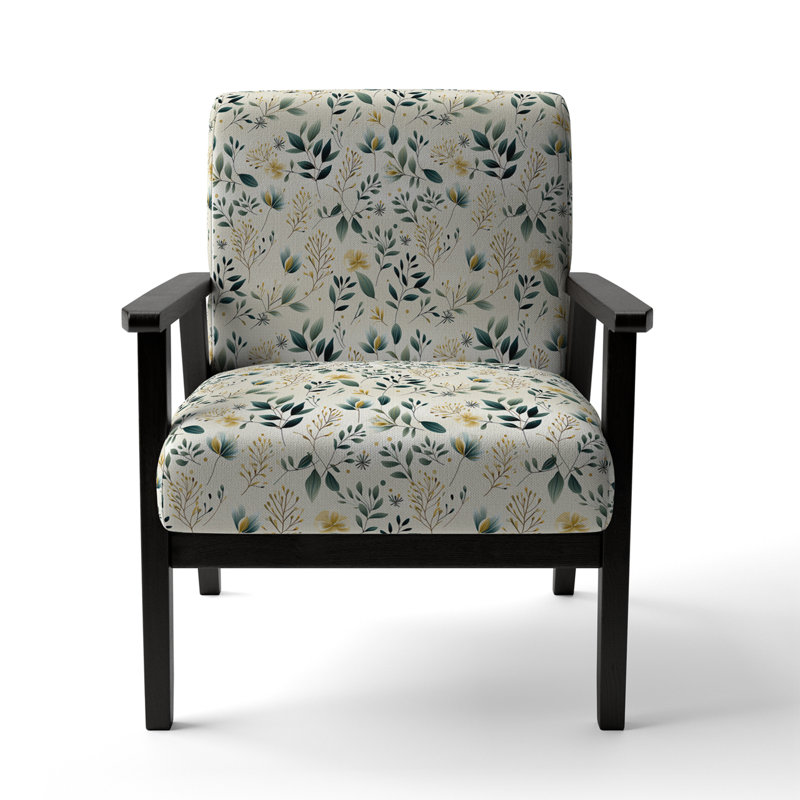 Minimalist Botanicals - Fauteuil rembourré scandinave, fauteuil d'appoint vert
