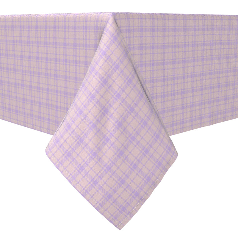 Rectangular Plaid Cotton Twill Tablecloth, 60'' D x 84'' L