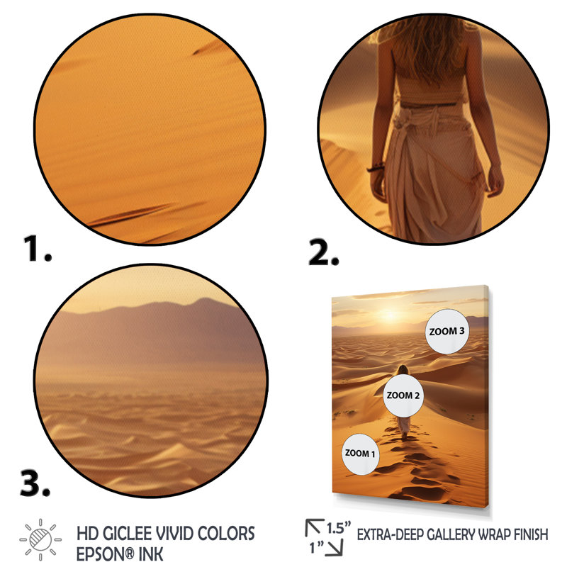 Elfers " Desert Walk Dreams III ", 20" H x 12" W x 1" D, Wrapped Canvas