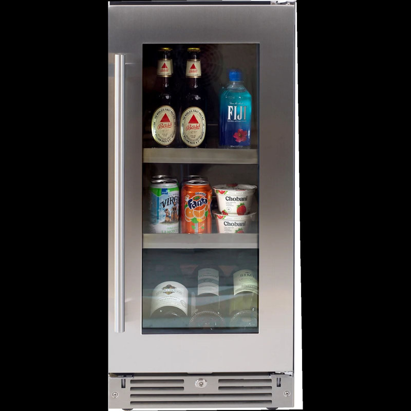 15" Beverage Center, Stainless Steel Glass, Field Reversible Hinge