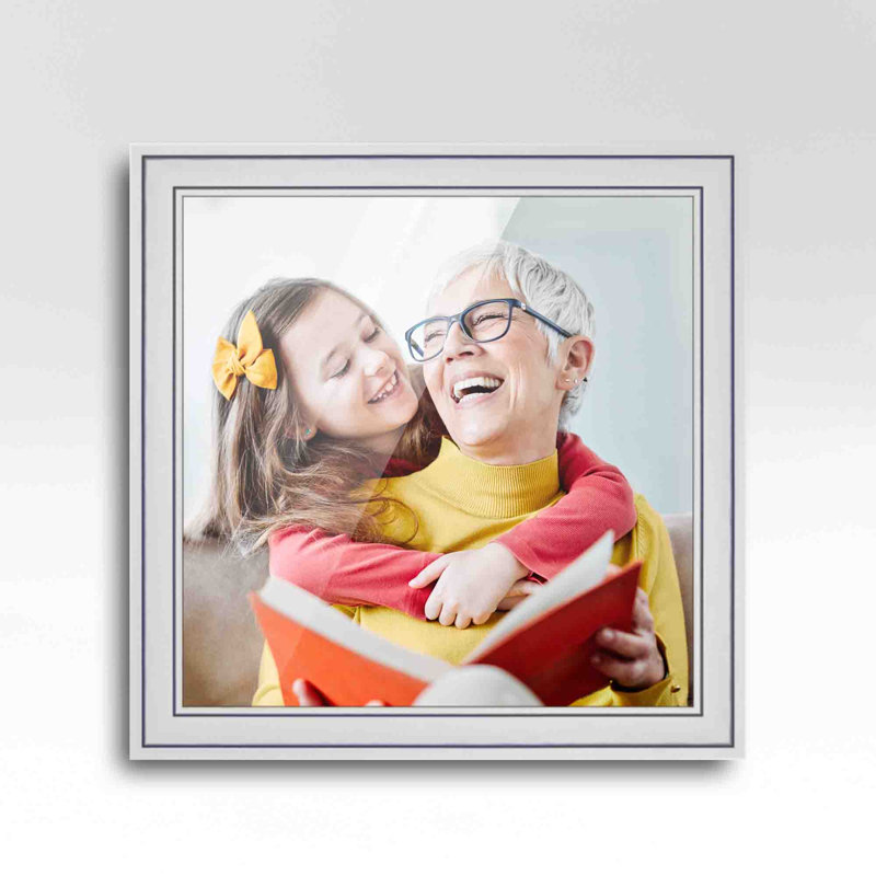 Cadre photo en bois massif, Argent, L 20 po x H 20 po