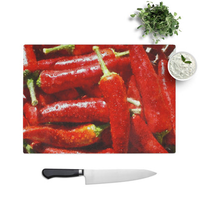 Chilli Peppers Painting Chopping Board
