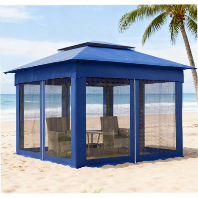 Sturdy And Durable Foldable Gazebo,Outdoor Patio Pop Up Canopy Gazebo Shelter With Zipper Netting,Carry Bag