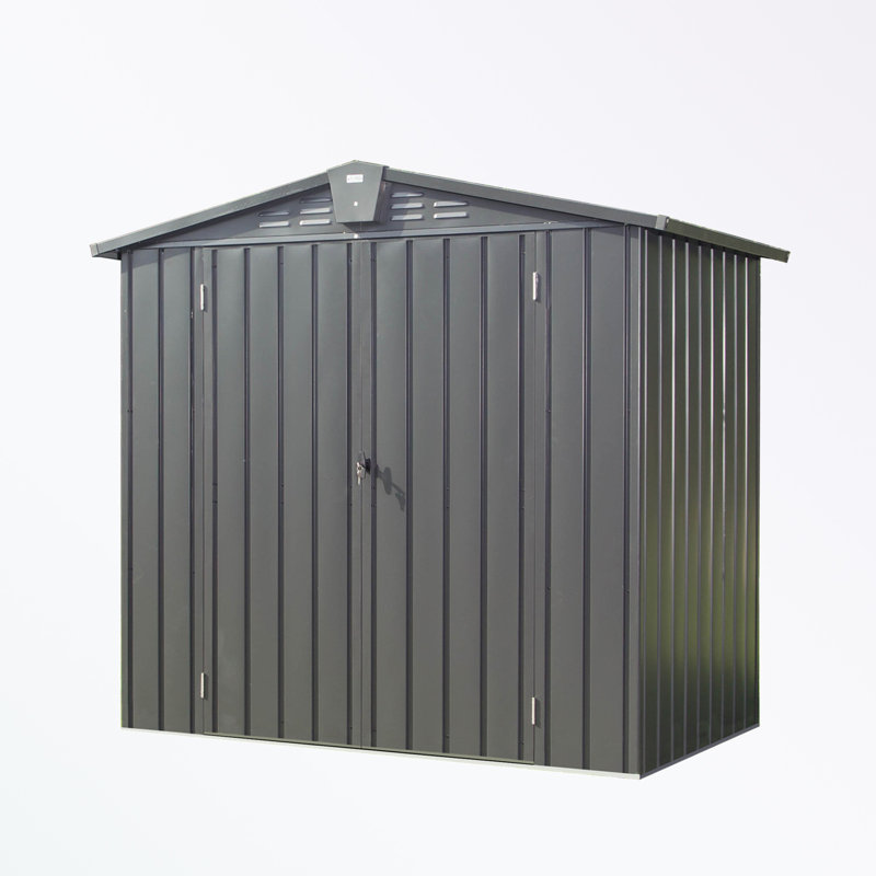 Metal Storage Shed, 72.4" H x 79.06" W x 50.83" D, Brown