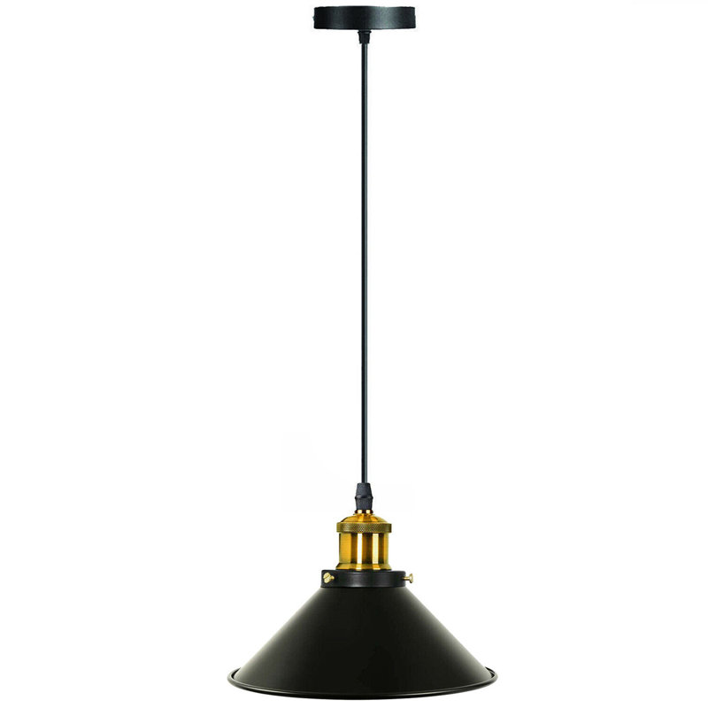 Pendant Lights Hanging Vintage Industrial Ceiling Lampshade E100, Black Gold Inner