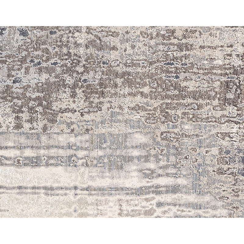 Hand Knotted Abstract Area Rug in Sand/Beige/Gray, Rectangle 8' x 10'