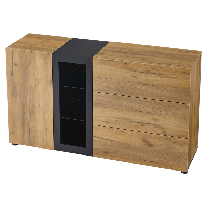 Smart Led Display Cabinet - 140cm Sideboard With App-controlled Lighting & Adjustable Shelves