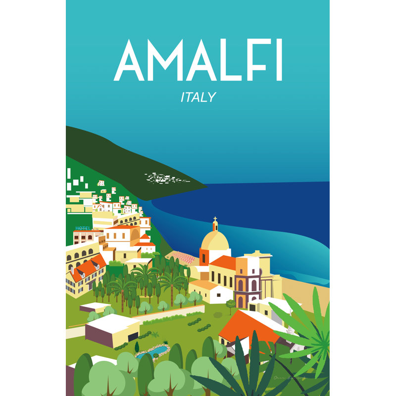 " Amalfi ", 30" H x 20" W, No, Walnut Single Picture Framed