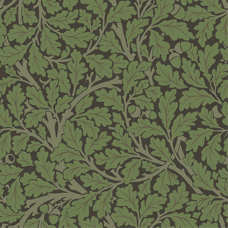 Oak Tree Floral Wallpaper Roll, Black