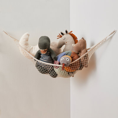 3 Sprouts - Toy Hammock for Stuffed Toys with Hooks - Beige