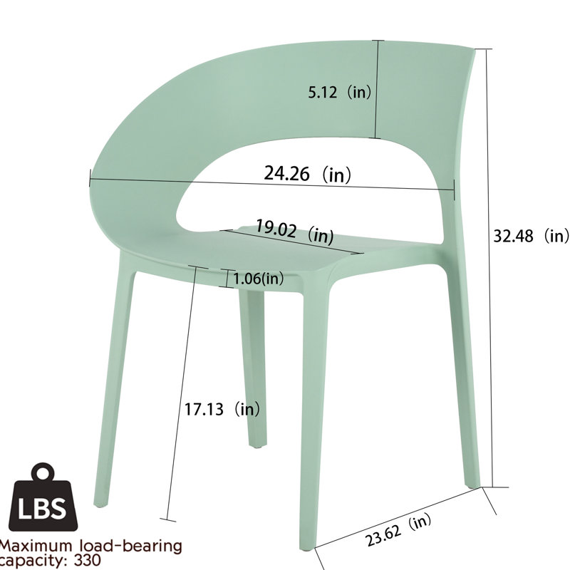 Chaise d'appoint en polypropylène Haze, Vert brume