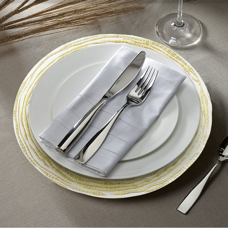 Mounce Arizona Glass Charger Plate 13"D, Gold/Clear