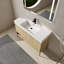 Ensemble de meuble-lavabo de salle de bain 47,25 "avec lavabo simple en résine, ensemble d'armoires de rangement moderne 3 portes, bois massif multicouche