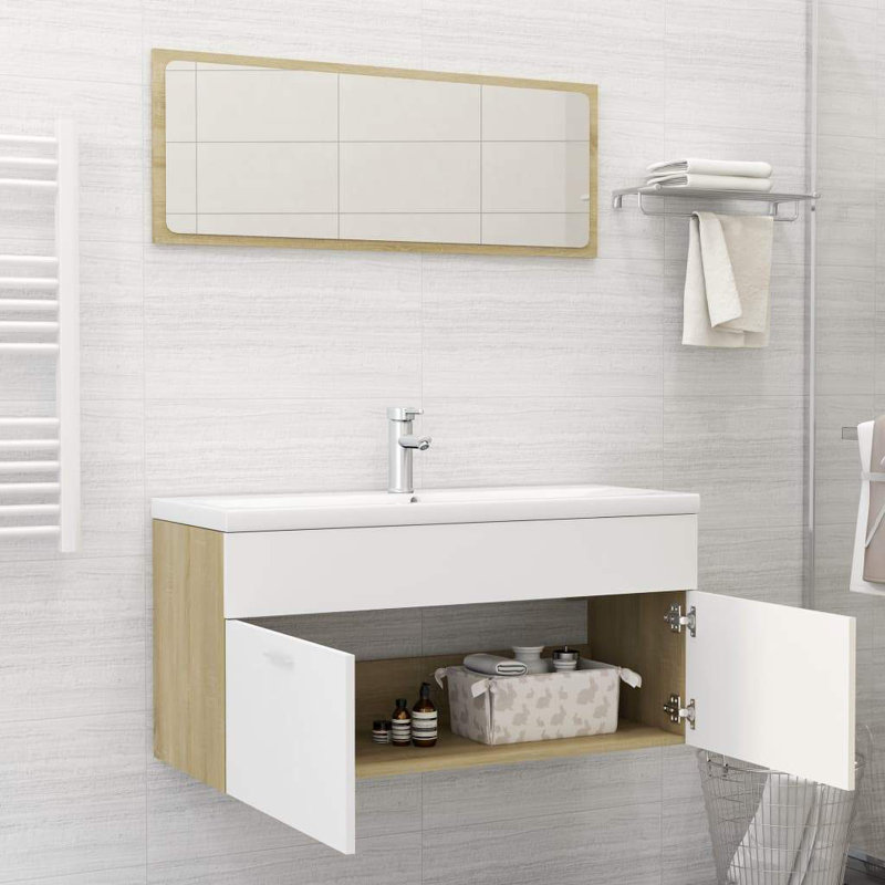 Latitude Run® 15.2'' White Acrylic Rectangular Bathroom Sink, White/Beige