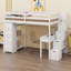 Lit mezzanine avec tiroirs de rangement, bureau et escalier, tablettes-2117900473