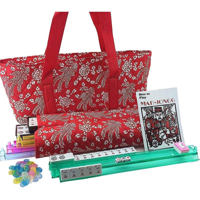American Mahjong Set Red Flower
