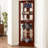Corner Curio Cabinet With Lights - Mirrored Back Cherry Adjustable Shelves Personality And Interest China Showcasing-825947231-825947226