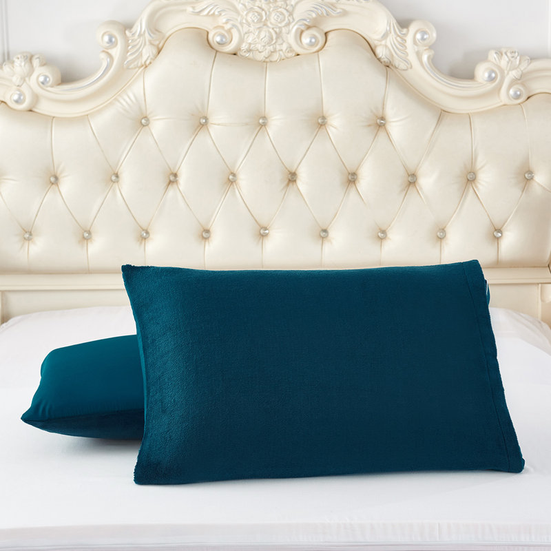 JML BorregoSolid1024 Microfiber Reversible 3 Piece Comforter Set, Sherpa Flannel Fleece Bed Blanket, King/Queen , Teal