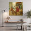 'Wine & Music' By Ronald West Gold Metal Wall Art, 12" x 12"-324307421