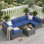Ensemble de canapé modulaire d'extérieur 7 pièces, osier en polyéthylène résistant aux intempéries avec coussins amovibles, ensemble de meubles de patio imperméable, style moderne pour la cour, le jardin et la piscine