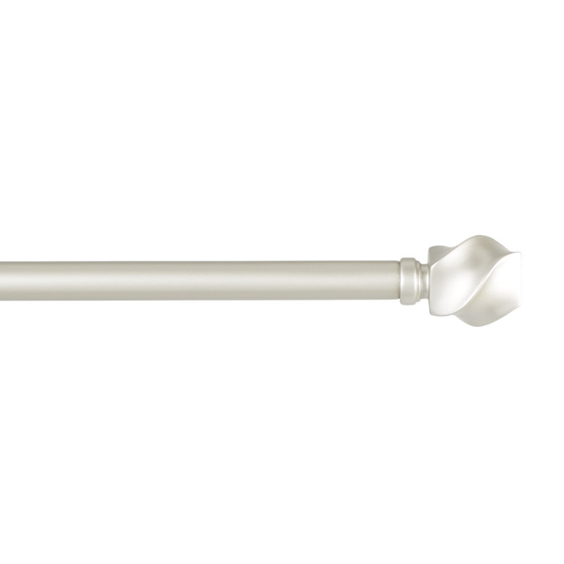 Adjustable Single Curtain Rod, Matte Nickel