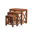 Ensemble 3 pièces de tabourets décoratifs en bois massif Bryn