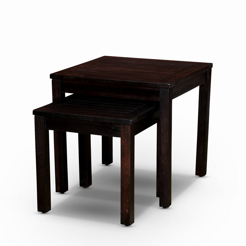Ensemble de 2 tables gigognes en eucalyptus