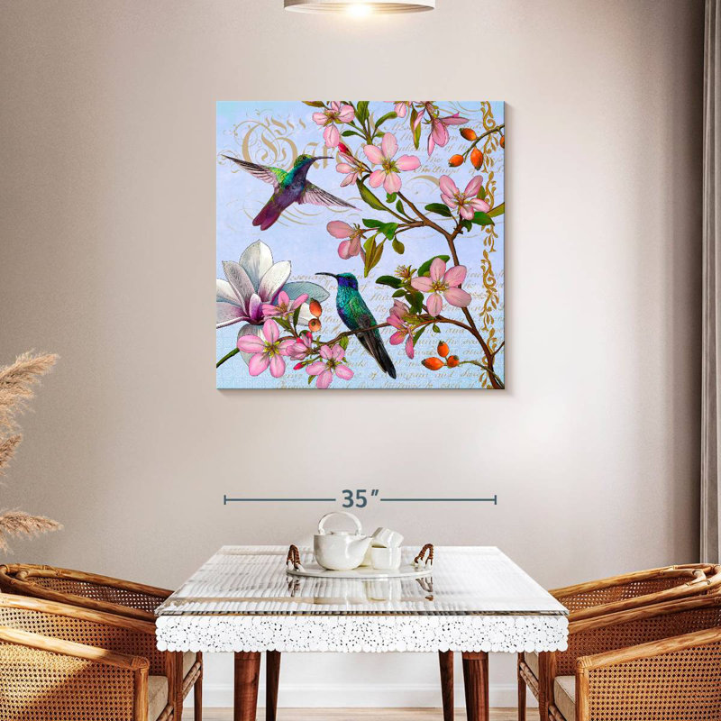 Brampt Hummingbird Botanical, 36" H x 36" W