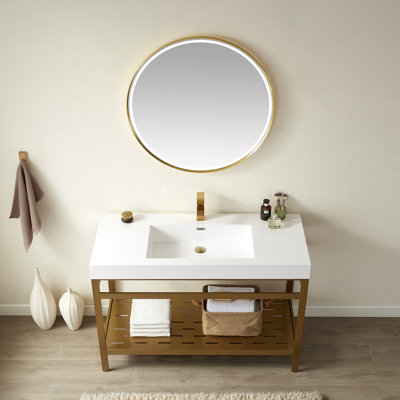 Ensemble de meuble-lavabo simple 48 po avec miroir Knute
