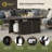 52" L x 32" W Handwoven Rattan Outdoor Propane Gas Fire Pit Table with Lid