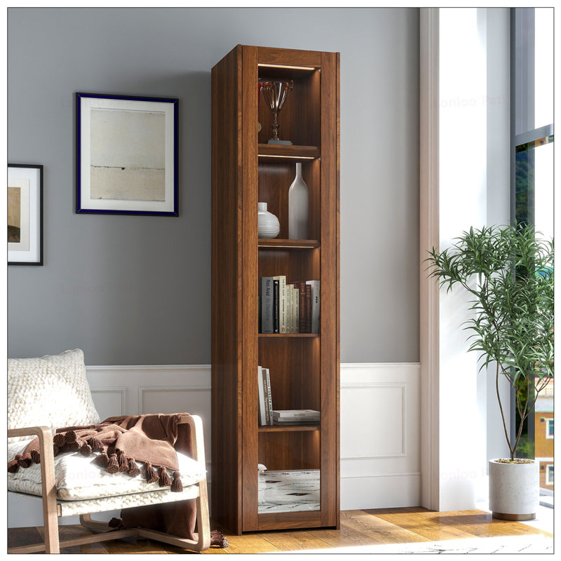 Bibliothèque à DEL avec portes en verre et 5 tablettes