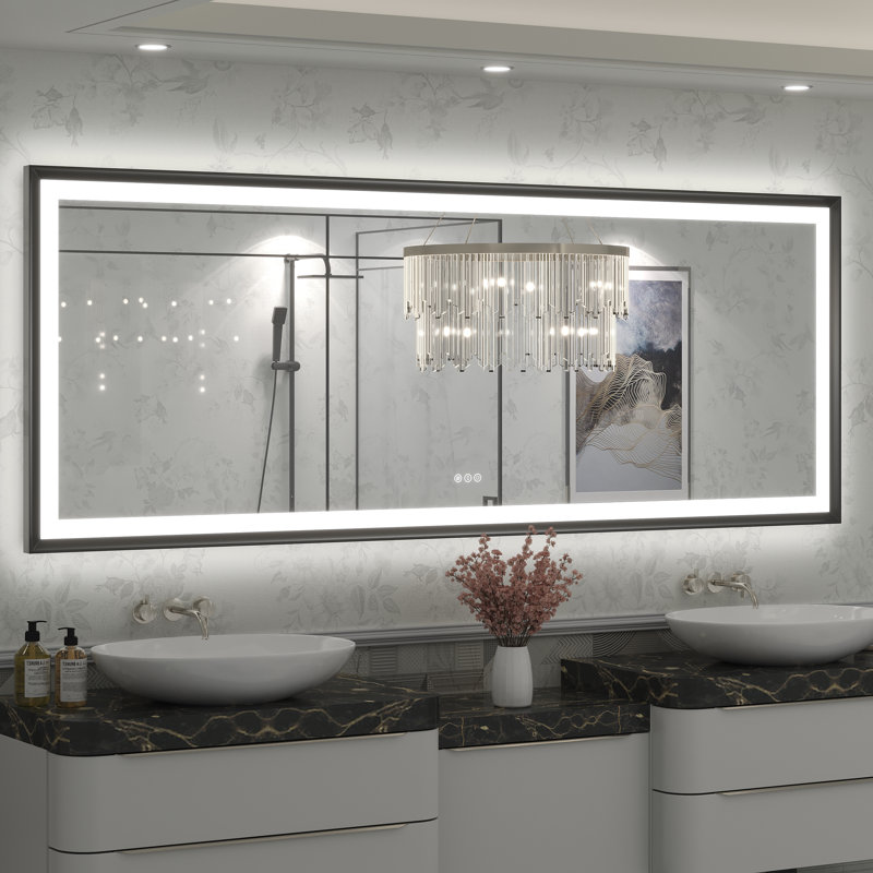 Miroir de salle de bain / meuble-lavabo mural Molly, 84 po x 32 po