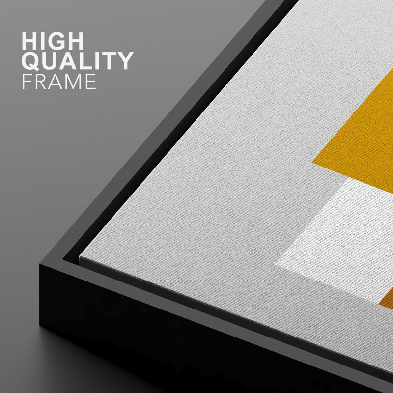 " Rectangular, Circle And Polygons Intesect Together ", 24" H x 16" W x 1.5" D, Black Framed